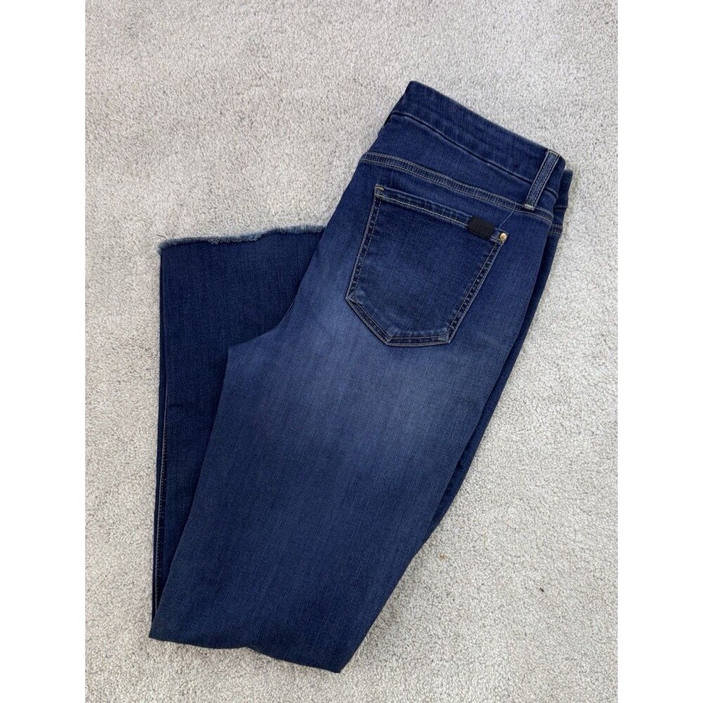 JEN7 7 For All Mankind Womens Size 8 Slim Straight Blue Denim Jeans Medium Wash